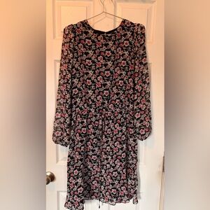 EUC Banana Republic Black and Pink Floral Dress